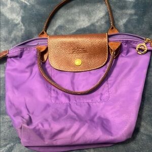 Longchamp Purple and Brown Tote Bag